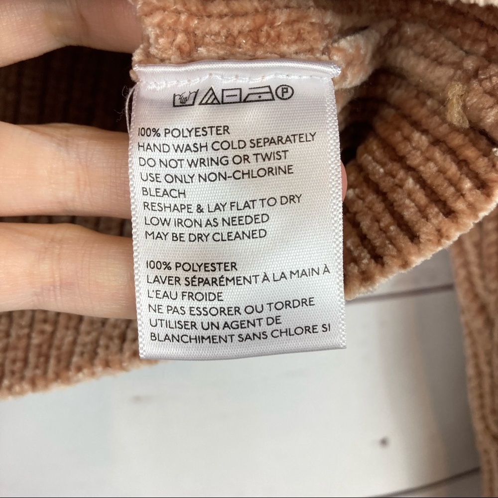 UO Tan Semi-Cropped Chunky Knit Chenille Sweater S - Picture 10 of 11